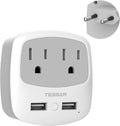 European Travel Plug Adapter Converter,  International Power Plug Converter with 2 USB, Type C Outlet Adaptor Charger for US to Most of Europe EU Iceland Spain Italy France Germany